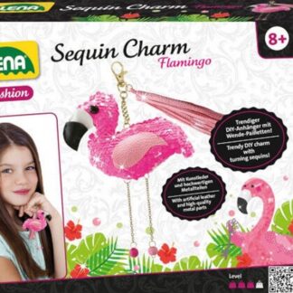 Lena Fashion Sequin Charm Flamingo 17x20cm