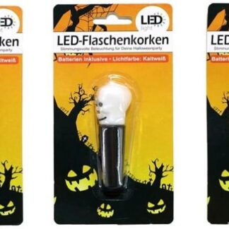 LED pullonkorkkivalo bottle corks, 3-assorted, Halloween 10x18cm