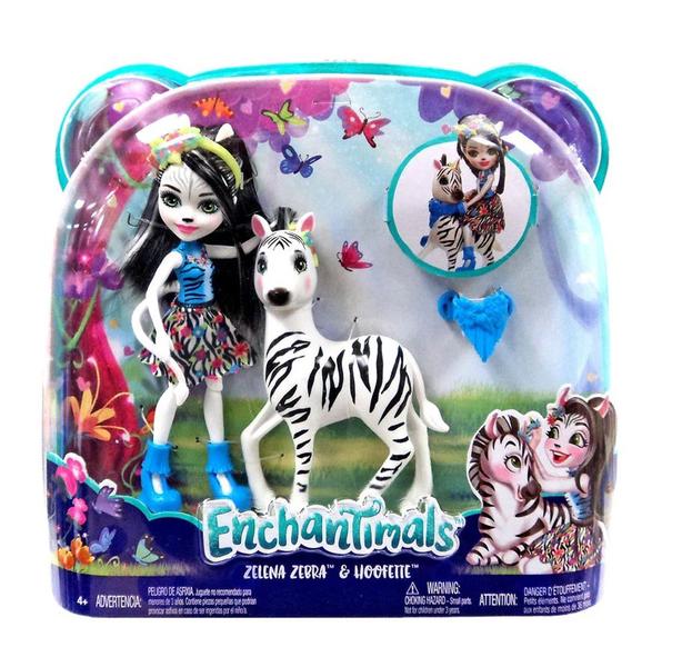 Enchantimals FKY72 nukke & iso eläin Zelena Zebra & Hoofette